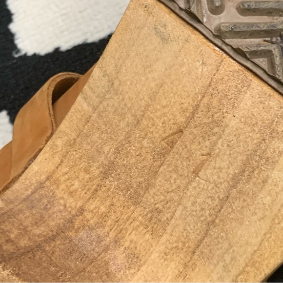 Vollsjo Swedish Brown Camel Suede Leather Wooden Clogs Slip On Mules Retro Boho - Picture 13 of 16
